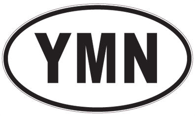 YMN - 3 Letter Initials Oval Magnet