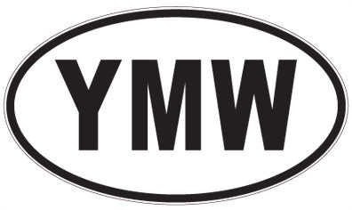 YMW - 3 Letter Initials Oval Sticker