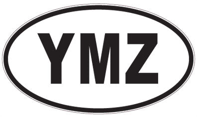 YMZ - 3 Letter Initials Oval Magnet