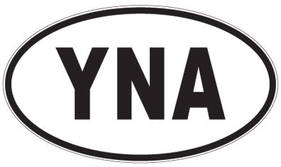 YNA - 3 Letter Initials Oval Sticker