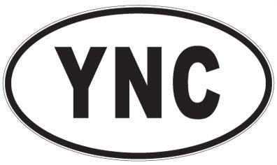 YNC - 3 Letter Initials Oval Magnet