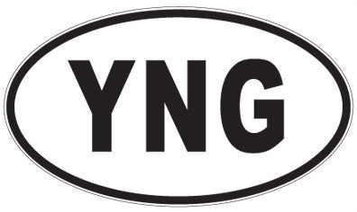 YNG - 3 Letter Initials Oval Sticker