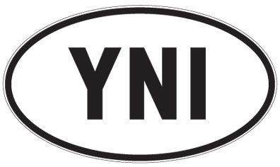 YNI - 3 Letter Initials Oval Magnet