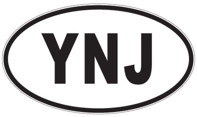 YNJ - 3 Letter Initials Oval Magnet