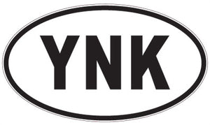 YNK - 3 Letter Initials Oval Sticker