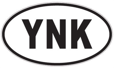 YNK - 3 Letter Initials Oval Magnet
