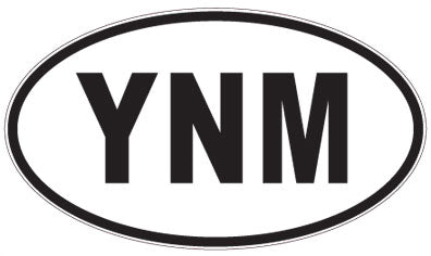 YNM - 3 Letter Initials Oval Magnet