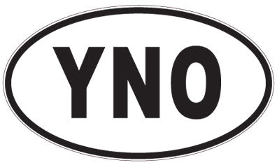 YNO - 3 Letter Initials Oval Sticker