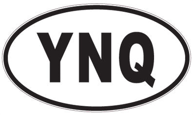 YNQ - 3 Letter Initials Oval Magnet