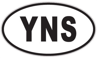 YNS - 3 Letter Initials Oval Magnet