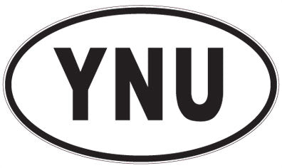 YNU - 3 Letter Initials Oval Magnet