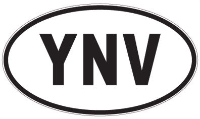 YNV - 3 Letter Initials Oval Magnet