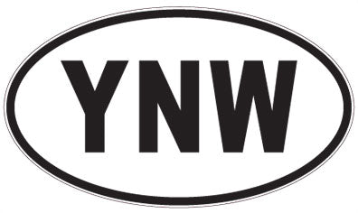 YNW - 3 Letter Initials Oval Magnet