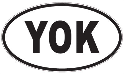 YOK - 3 Letter Initials Oval Sticker