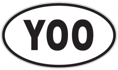 YOO - 3 Letter Initials Oval Magnet
