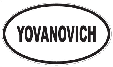 YOVANOVICH - Oval Sticker