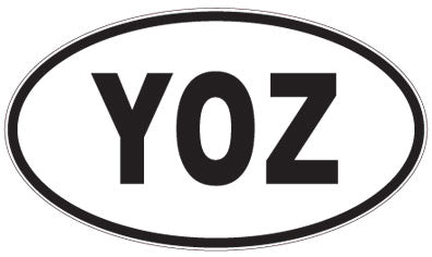 YOZ - 3 Letter Initials Oval Sticker