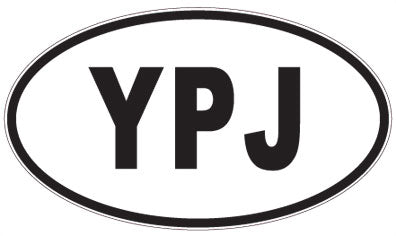 YPJ - 3 Letter Initials Oval Magnet