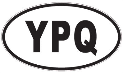 YPQ - 3 Letter Initials Oval Sticker