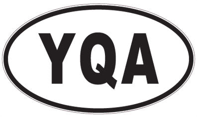 YQA - 3 Letter Initials Oval Magnet