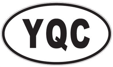 YQC - 3 Letter Initials Oval Sticker