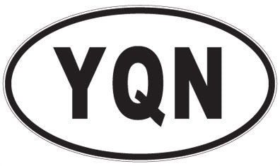 YQN - 3 Letter Initials Oval Magnet