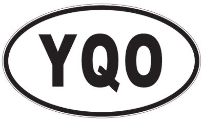 YQO - 3 Letter Initials Oval Magnet