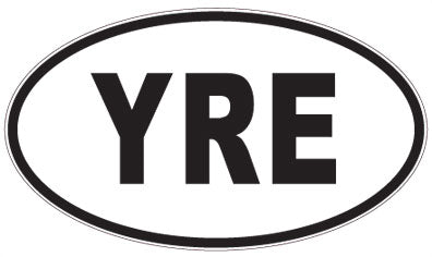 YRE - 3 Letter Initials Oval Sticker
