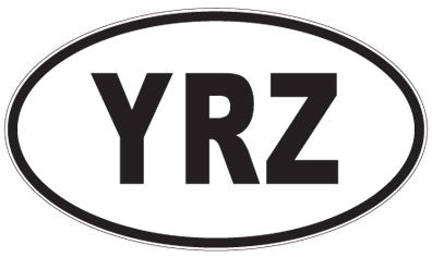 YRZ - 3 Letter Initials Oval Sticker