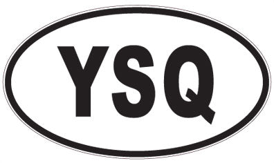 YSQ - 3 Letter Initials Oval Sticker
