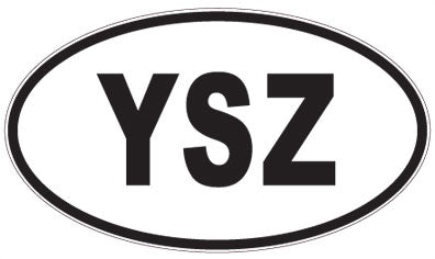 YSZ - 3 Letter Initials Oval Sticker