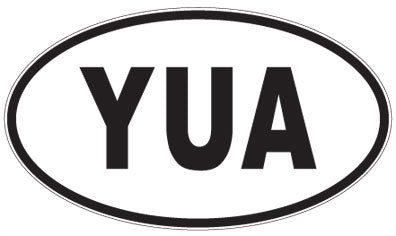YUA - 3 Letter Initials Oval Sticker