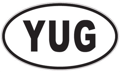YUG - 3 Letter Initials Oval Sticker