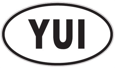 YUI - 3 Letter Initials Oval Sticker