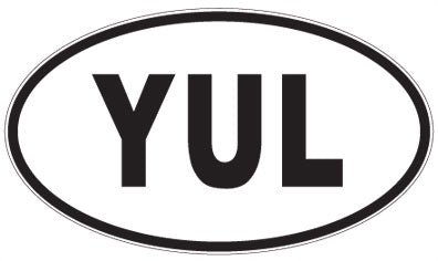 YUL - 3 Letter Initials Oval Sticker