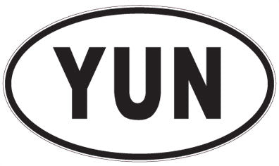 YUN - 3 Letter Initials Oval Magnet