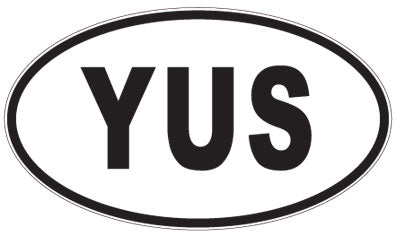 YUS - 3 Letter Initials Oval Sticker