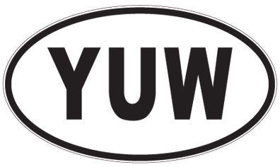 YUW - 3 Letter Initials Oval Magnet