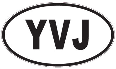 YVJ - 3 Letter Initials Oval Magnet