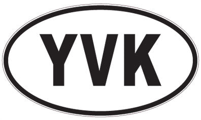 YVK - 3 Letter Initials Oval Magnet