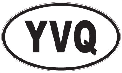 YVQ - 3 Letter Initials Oval Magnet