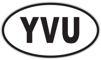 YVU - 3 Letter Initials Oval Magnet