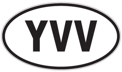 YVV - 3 Letter Initials Oval Magnet