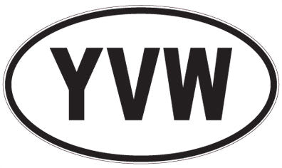 YVW - 3 Letter Initials Oval Magnet