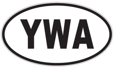 YWA - 3 Letter Initials Oval Magnet