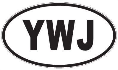 YWJ - 3 Letter Initials Oval Sticker
