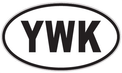 YWK - 3 Letter Initials Oval Magnet