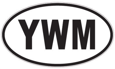 YWM - 3 Letter Initials Oval Magnet