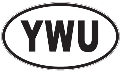 YWU - 3 Letter Initials Oval Sticker