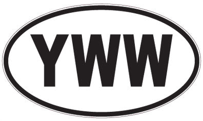 YWW - 3 Letter Initials Oval Sticker